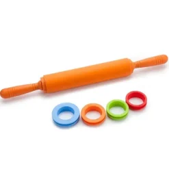 justerbar silikonkavel med 4 distanser för degpizza non-stick kavel bakverktyg