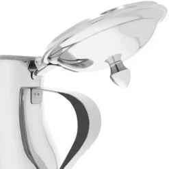 Kaffe- & Tekannor-Kaffekanna i rostfritt stål med kapacitet 1L, med utgjutningspip och lock, Silver Signature.