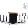 Kaffe- & Teserviser-Kaffekopp - LAV - Set med 6 delar - Klart glas - Modern stil - 225ml