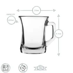 Kaffe- & Teserviser-Kaffekopp - LAV - Set med 6 delar - Klart glas - Modern stil - 225ml