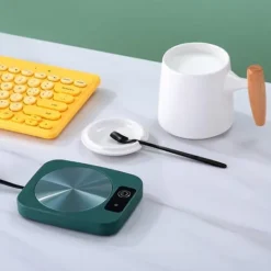 Dryckvärmare-Kaffekoppvärmare, 55℃ Smart konstant temperaturkoppdyna USB-driven värmedyna för mjölkkopp, lämplig för hemmakök och kontor (grön)
