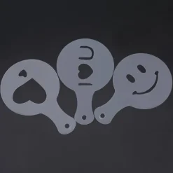 Mat- & Dryckesschabloner-Kaffeschabloner i plast - 16 st, Latte Cappuccino dekorationsverktyg