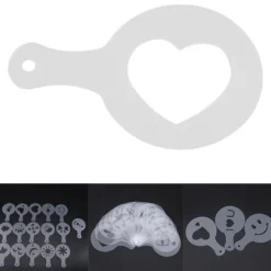 Mat- & Dryckesschabloner-Kaffeschabloner i plast - 16 st, Latte Cappuccino dekorationsverktyg