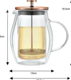 Tebryggare-Kaffe/tebryggare 0,60L fransk press roséguld KLAUSBERG KB-7722