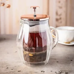 Tebryggare-Kaffe/tebryggare 0,60L fransk press roséguld KLAUSBERG KB-7722