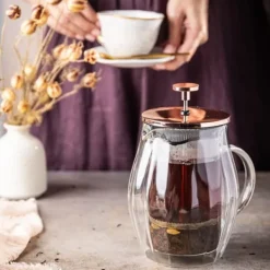 Tebryggare-Kaffe/tebryggare 0,60L fransk press roséguld KLAUSBERG KB-7722