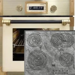 Kaiser EH 6427 ElfAD+KCT 6715 F Ara, Retro Pyrolyse inbyggnadsugn 73L+glaskeramisk spishäll 60 cm