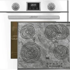 Spisar-Kaiser Four Set EH 6326 W+KCT 6715 F Era, Fyr elektrisk, Autonom, 79L+glaskeramisk kokplatta, 60cm