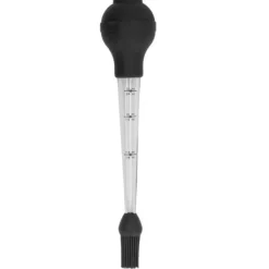 Stekpipett-Kalkon Basternål med såsborste Grillolja droppe Kryddrör Verktyg Såsnål Svart