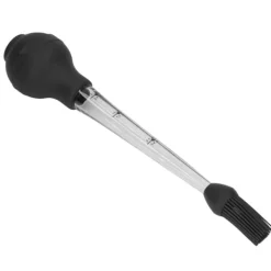 Stekpipett-Kalkon Basternål med såsborste Grillolja droppe Kryddrör Verktyg Såsnål Svart