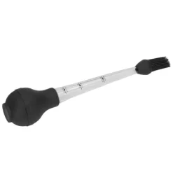 Stekpipett-Kalkon Basternål med såsborste Grillolja droppe Kryddrör Verktyg Såsnål Svart