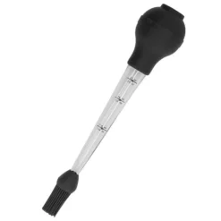 Stekpipett-Kalkon Basternål med såsborste Grillolja droppe Kryddrör Verktyg Såsnål Svart