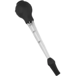 Stekpipett-Kalkon Basternål med såsborste Grillolja droppe Kryddrör Verktyg Såsnål Svart