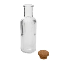 Karaff | NATIA | räfflad med propp, transparent | 1 l | 890999