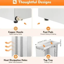 Kebab- och gyrosgrill - Elektriskt vertikalt rotisseri - 3000 W 220 V - 2 värmeelement - 360° rotation - 12 kg kapacitet - Rostfritt stål - Grå