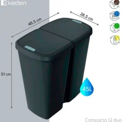 Soptunnor & Papperskorgar-Keden Återvinningstunna Compacta Q 48x28x51 Cm