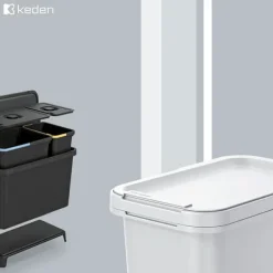 Källsorteringskärl-Keden Återvinningstunna 2x23l Systema 56x39x41 Cm Silver