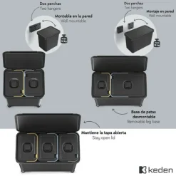 Keden Återvinningstunna 1x10l+1x23l Systema 57x29x41 Cm Durchsichtig