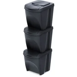 Keden Återvinningstunna 39x29x45 Cm 3 Enheter Grå