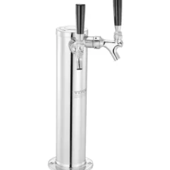 Kegerator Tornkit, Dubbelkran Ölkranstorn, 17,5x11,5x43,5 cm, Rostfritt Stål