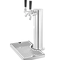 Kegerator Tornkit, Dubbelkranar Ölförvandlingskit, Rostfritt Stål Öltappstorn med Dubbeltryckmätare W21.8 Regulator & S-System Fat