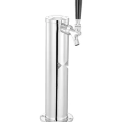 Kegerator Tower Kit, Enkelt Tap Beer Konverteringskit, Rostfritt Stål Keg Beer Tower Dispenser med Dual Gauge W21.8 Regulator & S-System Keg