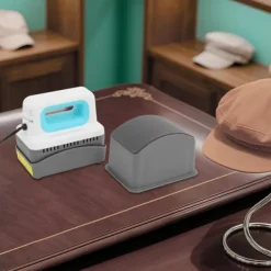 Ångpressar-Kepsvärmepress - Handhållen press - 300 W - 4 lägen 130–190 °C - EU 220 V - Säkerhetsbas & kepskudde - Non-stick - 1 m sladd - Grön/Vit/Grå