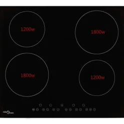 vidaXL Spishällar-Keramikhäll med 4 plattor touchkontroll 6000 W