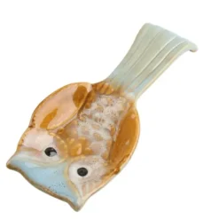 Keramisk konstnärlig ugglaskedhållare för köksheminredning