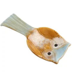 Keramisk konstnärlig ugglaskedhållare för köksheminredning