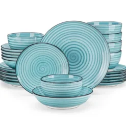 Tallrikar & Bordsserviser-Keramisk Middagsservis, Miljövänlig, 6 Platser,24 Delar