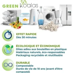 Vattenfilter-Keramiska pärlor - GRÖNA KOALOR - 100 pärlor - Förbättrar smaken - Vattenrening - Antioxidant