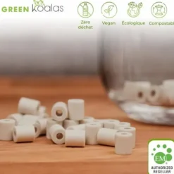 Vattenfilter-Keramiska pärlor - GRÖNA KOALOR - 100 pärlor - Förbättrar smaken - Vattenrening - Antioxidant