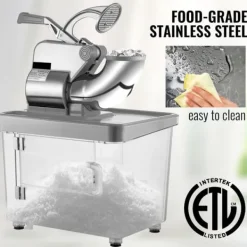 Ismaskiner-180kg/h elektrisk rakad ismaskin med 34L islagringskapacitet, snökon maskin med effektiva dubbla blad, lätt att använda