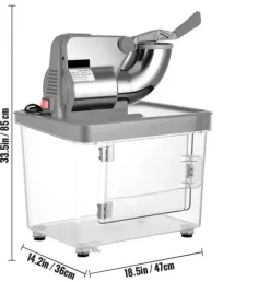 Ismaskiner-180kg/h elektrisk rakad ismaskin med 34L islagringskapacitet, snökon maskin med effektiva dubbla blad, lätt att använda