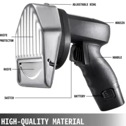 Köttskivare-60kg/24h 0-8mm justerbar tjocklek sladdlös elektrisk kebabskärare med 2 laddningsbara batterier och reservblad