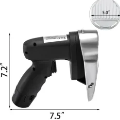 Köttskivare-60kg/24h 0-8mm justerbar tjocklek sladdlös elektrisk kebabskärare med 2 laddningsbara batterier och reservblad