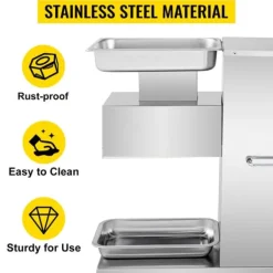 500Kg/H 750W elektrisk köttskärare med 4 hjul, kraftfull prestanda, hög säkerhet, löstagbart blad, bred applikation