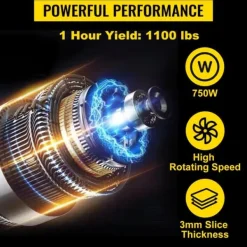 500Kg/H 750W elektrisk köttskärare med 4 hjul, kraftfull prestanda, hög säkerhet, löstagbart blad, bred applikation