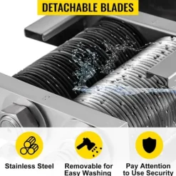 500Kg/H 750W elektrisk köttskärare med 4 hjul, kraftfull prestanda, hög säkerhet, löstagbart blad, bred applikation