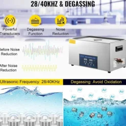 28/40KHz dubbelfrekvens ultraljudsrengörare med 2L tank, justerbar uppvärmning/arbetstid, 3 rengöringslägen, genomtänkt design