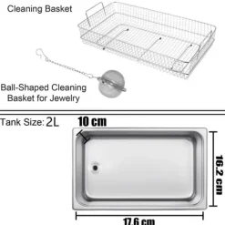 28/40KHz dubbelfrekvens ultraljudsrengörare med 2L tank, justerbar uppvärmning/arbetstid, 3 rengöringslägen, genomtänkt design