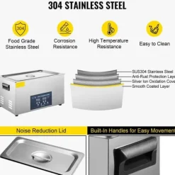 28/40KHz dubbelfrekvens ultraljudsrengörare med 2L tank, justerbar uppvärmning/arbetstid, 3 rengöringslägen, genomtänkt design