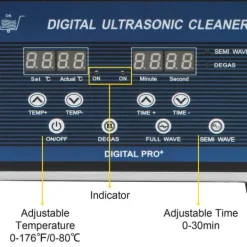 28/40KHz dubbelfrekvens ultraljudsrengörare med 6L tank, justerbar uppvärmning/arbetstid, 3 rengöringslägen, genomtänkt design