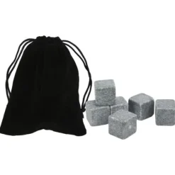 KIMISS Whisky Stones Whisky Stones 2 cm Granit Whisky Ice Pie Stone Flanellpåse Presentset för Whisky Gin Wine
