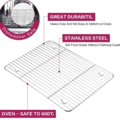 Avsvalningsgaller-Kök Grillställ Kylställ Nätgaller i rostfritt stål Trådställ för matlagning Stekning Torkning Grillning