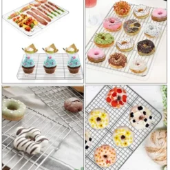 Avsvalningsgaller-Kök Grillställ Kylställ Nätgaller i rostfritt stål Trådställ för matlagning Stekning Torkning Grillning