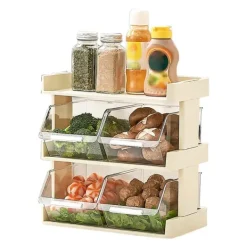 Kök Grönsaksförvaring Flera lager Kryddförvaring Hylla för färdigmat Hotpot Mat 3 lager
