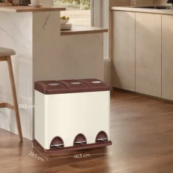 Källsorteringskärl-Köksavfallsbehållare, 3 x 8 l, liten volym