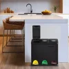 Köksavfallsbehållare, 3 x 8 l, liten kapacitet, 46,5 x 29,5 x (40,5-65) cm (L x B x H) Innermått hinken: 14 x 23 x 35 cm 1